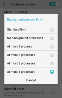 Background process limit on Samsung galaxy phones