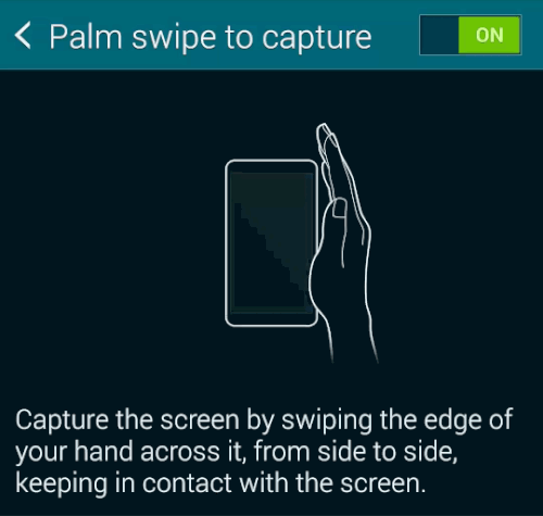 اسکرین شات در سامسونگ palm swipe to capture اسکرین شات سامسونگ