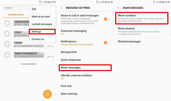 block number samsung حل مشکل ارسال و دریافت پیام در سامسونگ
