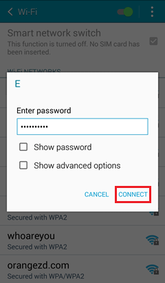 enter password آموزش فعال کردن Wi-Fi و مشاهده ی رمز عبور Wi-Fi ذخیره شده