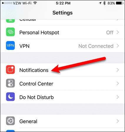 10 tap notifications in settings app ios خاموش کردن اعلانات (یا شخصی سازی اعلانات ) در اندروید و iOS