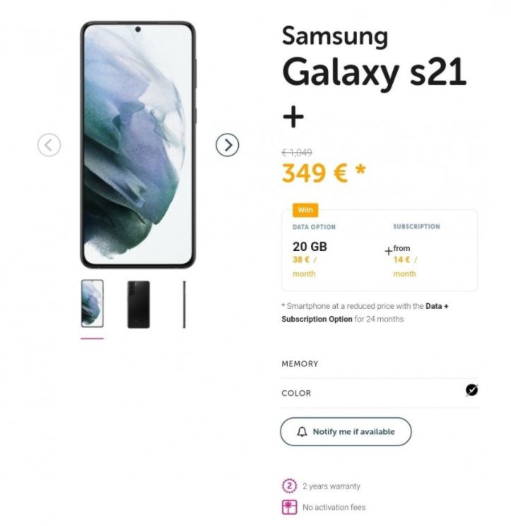 322323 شرکت بلژیکی به طور تصادفی قیمت خانواده Galaxy S21 را فاش می کند